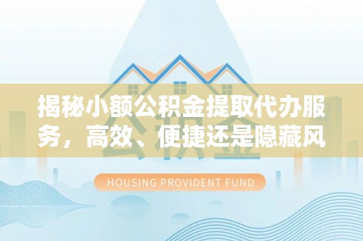 吉利揭秘小额公积金提取代办服务，高效、便捷还是隐藏风险？