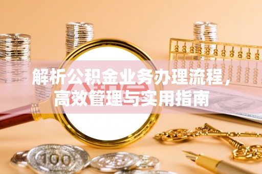 吉利解析公积金业务办理流程，高效管理与实用指南